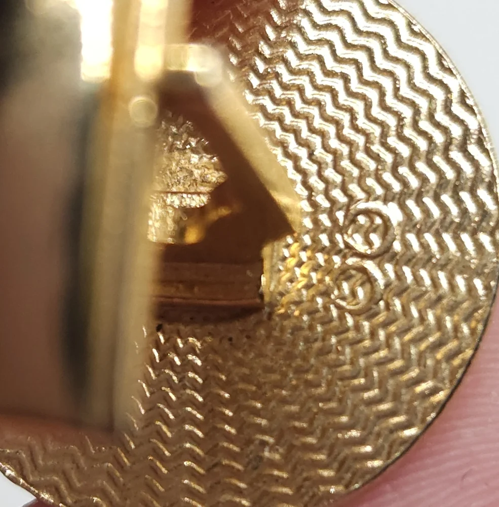 Vintage Gold Plate Geometric Cuff Links Retro Gold Circle Cuff Links